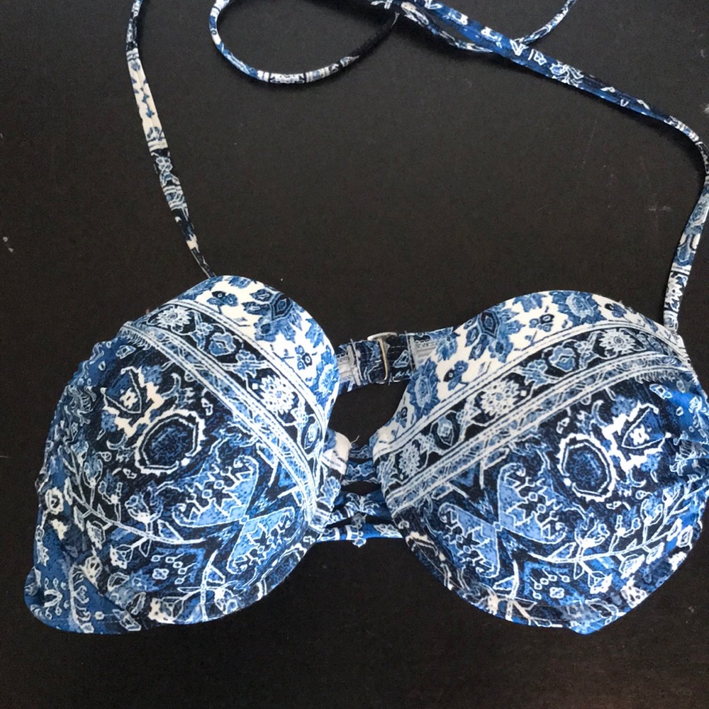 Blue Halter bikini top